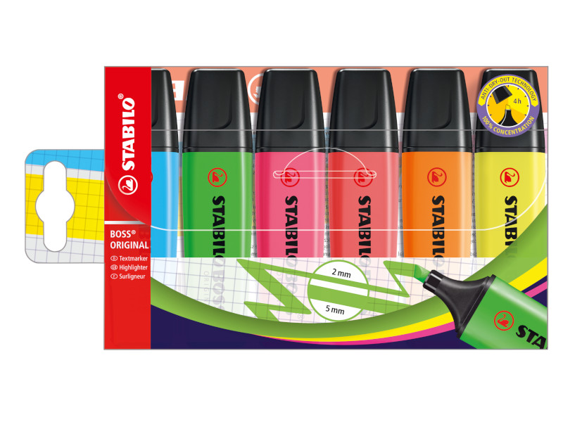 EVIDENZIATORE STABILO® BOSS® DA 6 COLORI - 70/6